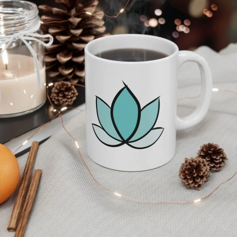 Ceramic Mug 11oz - Lotus Flower Design
