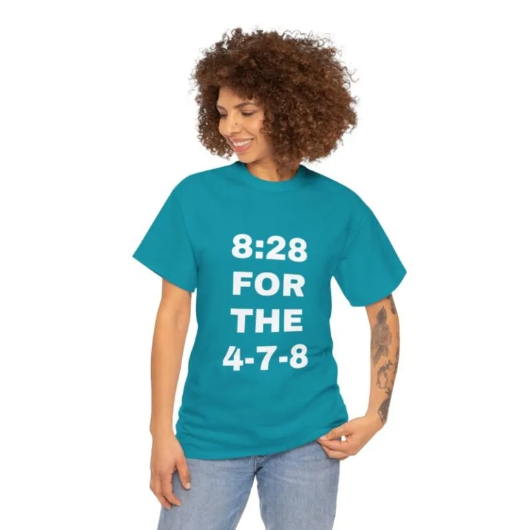 "Romans 8:28 for the 4-7-8" Domestic Violence Awareness Cotton T-shirt