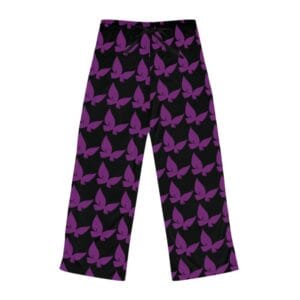 Women's Pajama Pants - Purple Butterfly Design