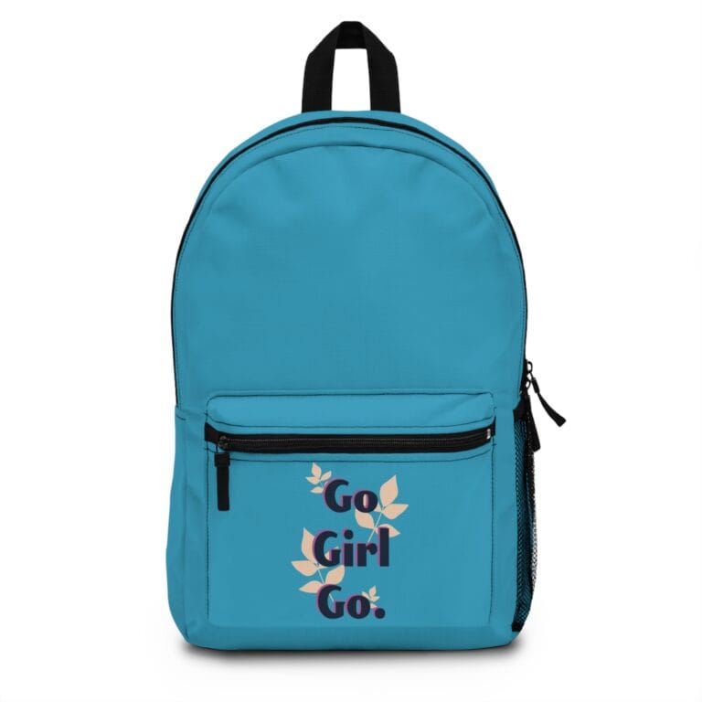 Empowering Girls Backpack - "Go Girl Go" Design, School Bag, Sports Backpack, Gift for Her, Motivational Pack